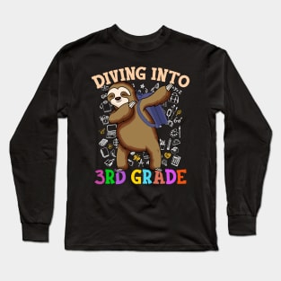 Dabbing Into 3rd Grade Sloth Shirt Back To School Gifts Long Sleeve T-Shirt